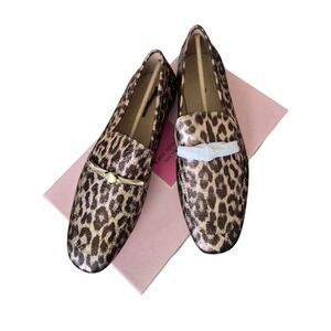 Kate Spade Lana Loafers Bronze‎ Multi Leopard Print Gold Spade Size 7 New